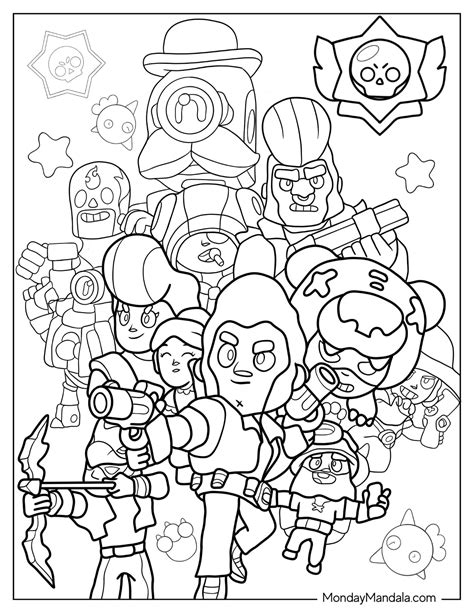 brawl stars ausmalbilder skins|Brawl Stars Coloring Pages (Free Printable PDF)